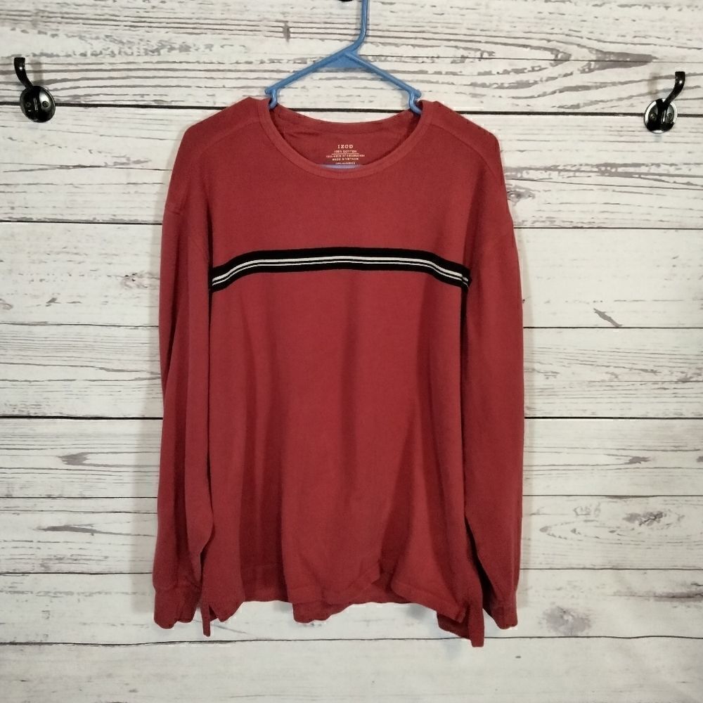 "IZOD" I'm gonna say men's shirt. See measure